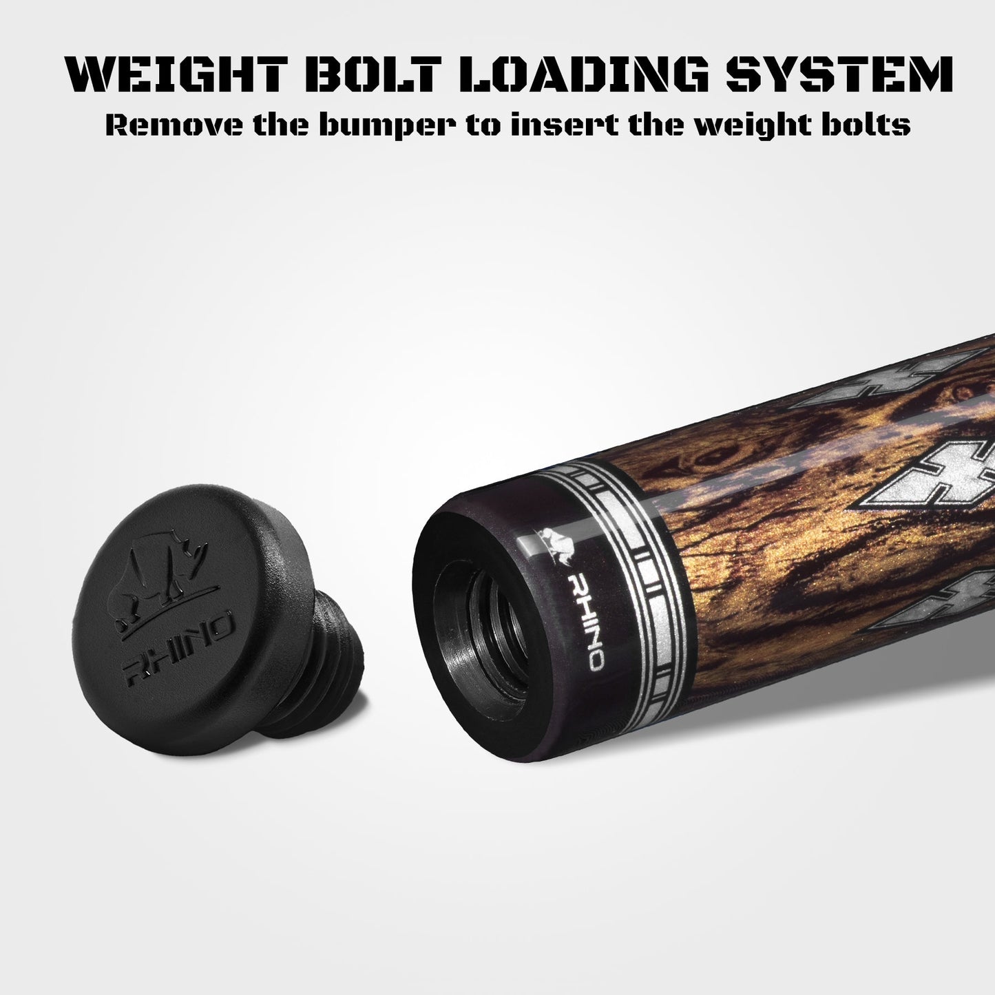 RHINO MUST POOL CUE - MU2 BOCOTE EBONY DIAMOND