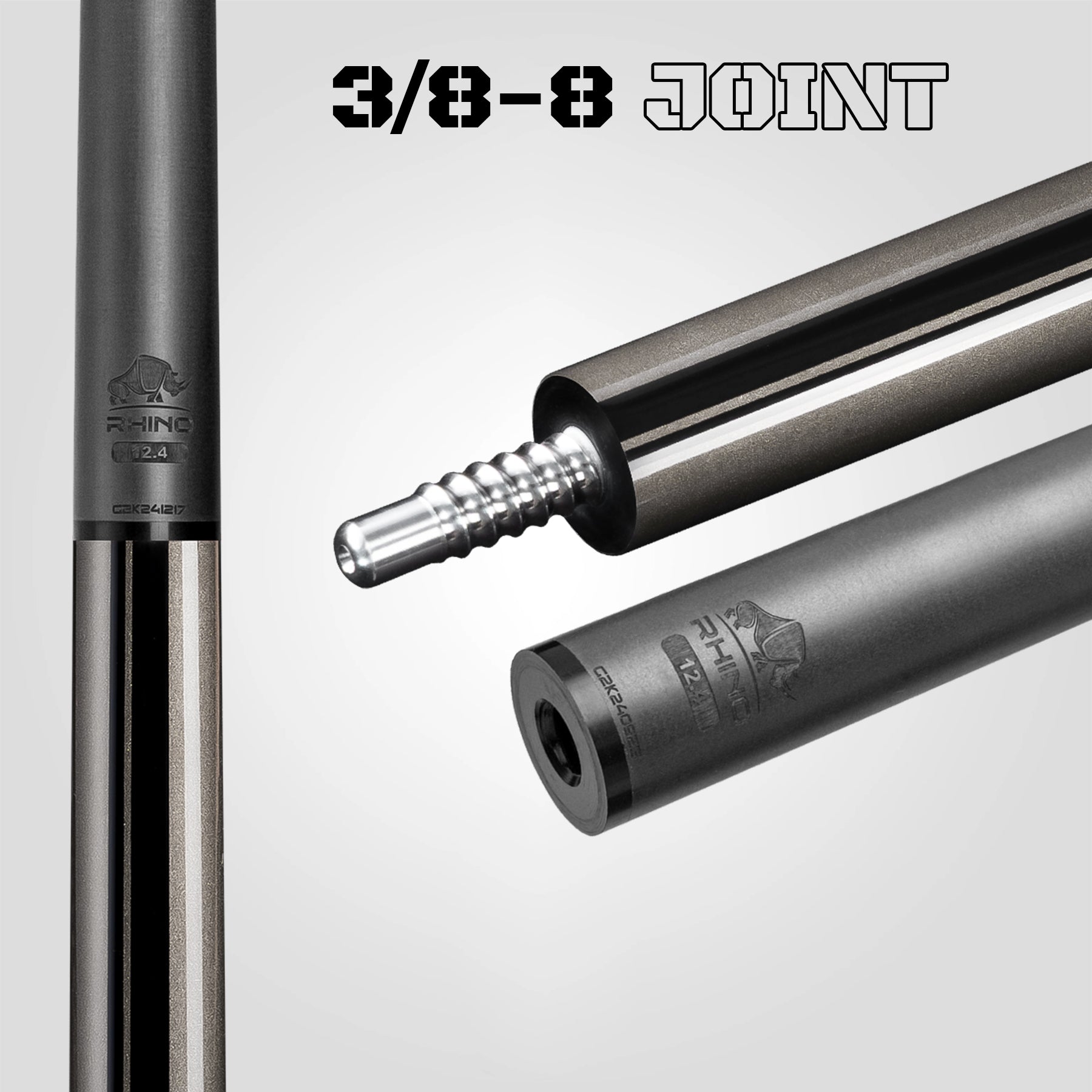 Nebula 2 Pool Cue - Charcoal Gray - Sport Wrap