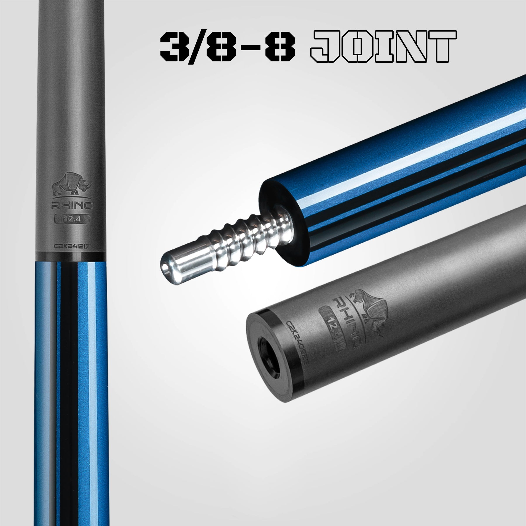 Nebula 2 Pool Cue - Sky Blue - Wrapless