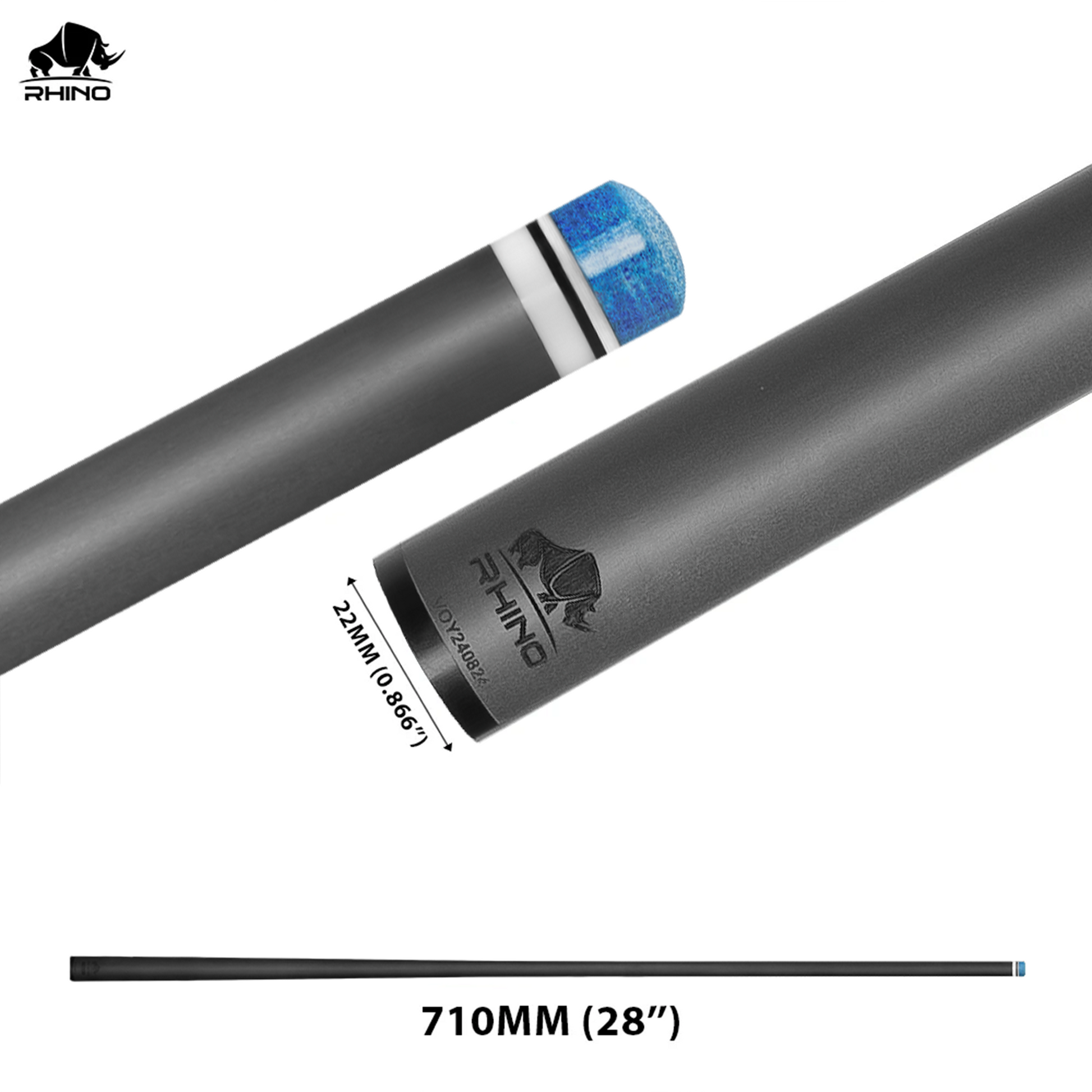 Rhino - 710mm (28'') / 3/8-8 Carbon Carom Single Shaft 12mm