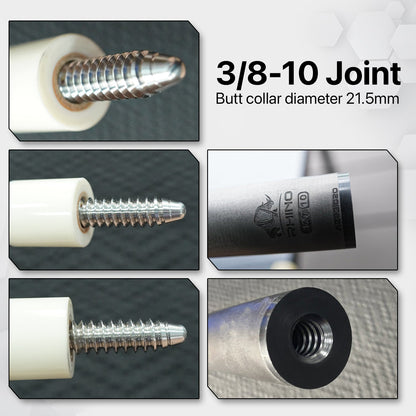 Rhino - 30" / 3/8-10 Carbon Pool Cue Single Shaft