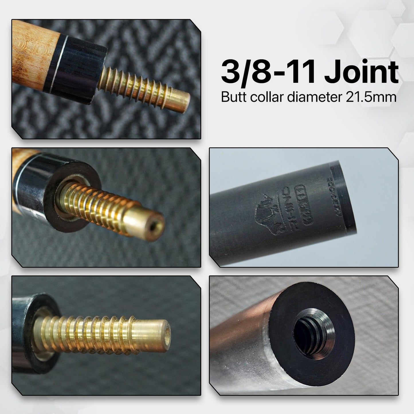 Rhino - 30" / 3/8-11 Carbon Pool Cue Single Shaft