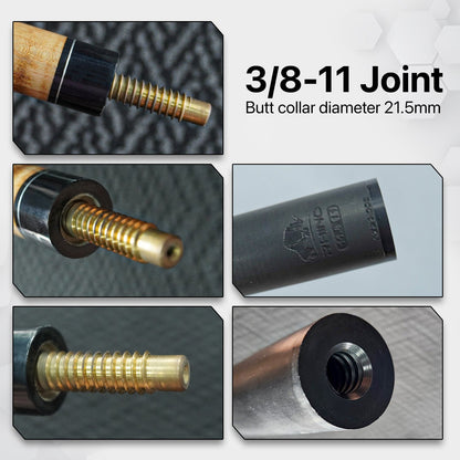 Rhino - 30" / 3/8-11 Carbon Pool Cue Single Shaft