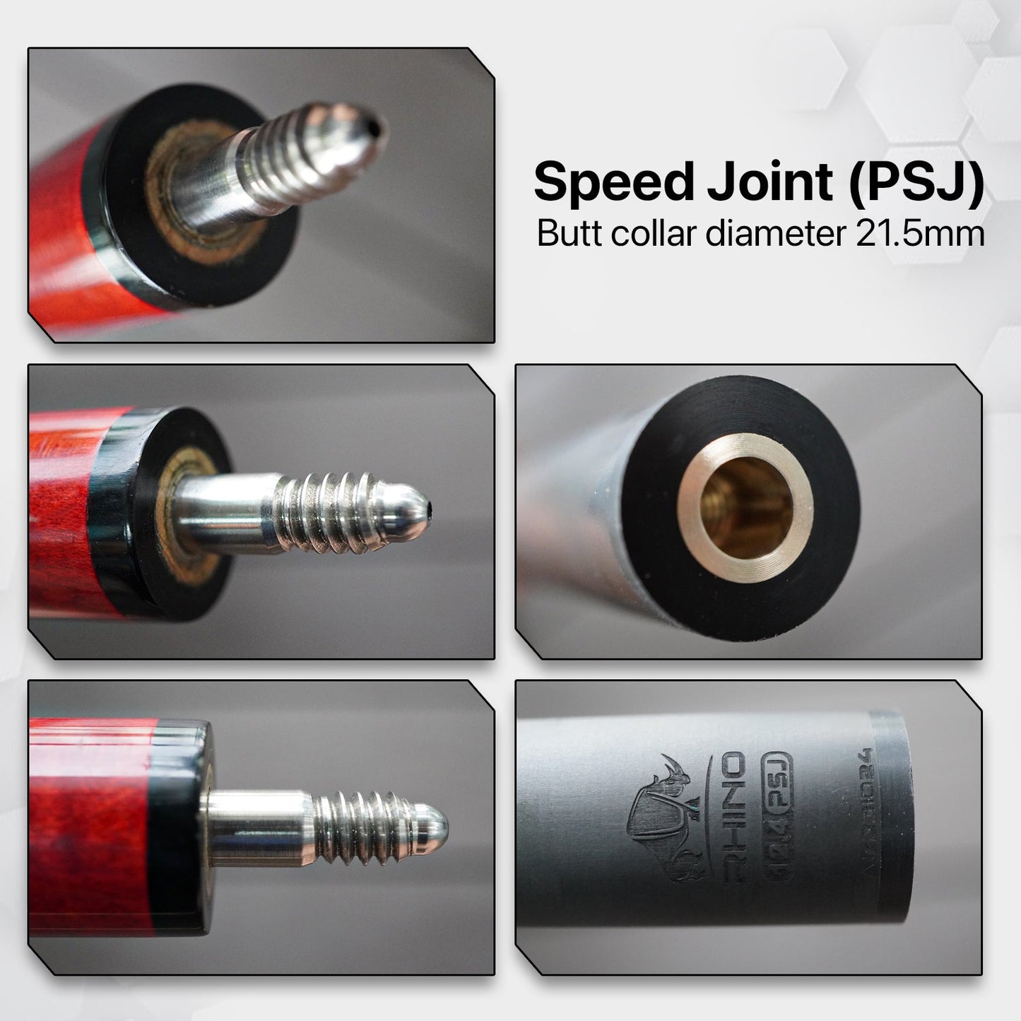 Rhino - 30" / Speed Joint (PSJ) Carbon Pool Cue Single Shaft