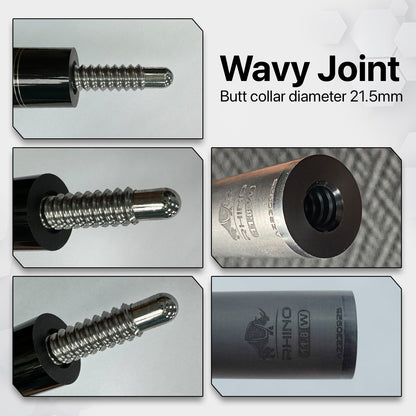 Rhino - 30" / Wavy Carbon Pool Cue Single Shaft