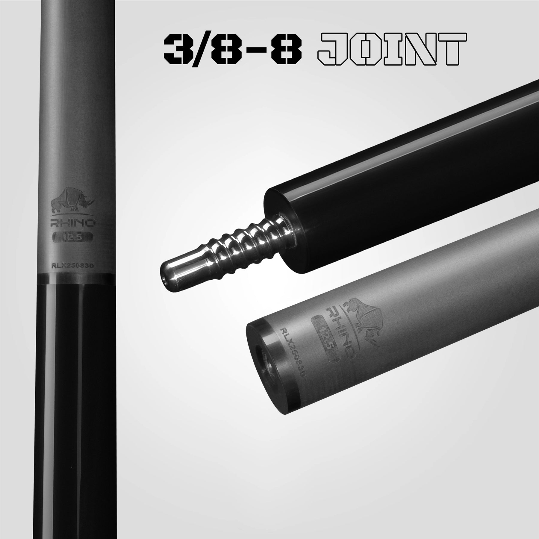 LUMINAX POOL CUE - JET BLACK  - SPORT WRAP