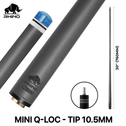 Rhino - 30" / Mini Q-loc F/U Carbon Pool Cue Single Shaft