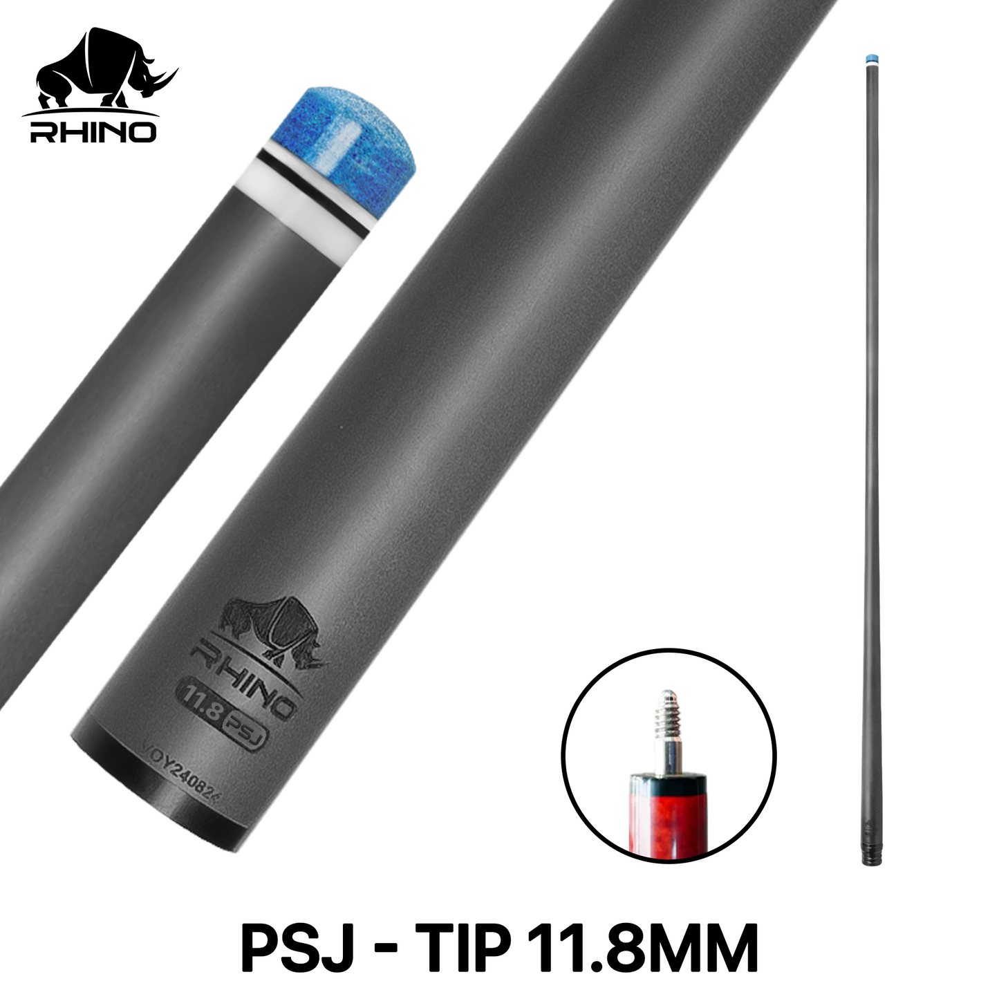 Rhino - 30" / Speed Joint (PSJ) Carbon Pool Cue Single Shaft